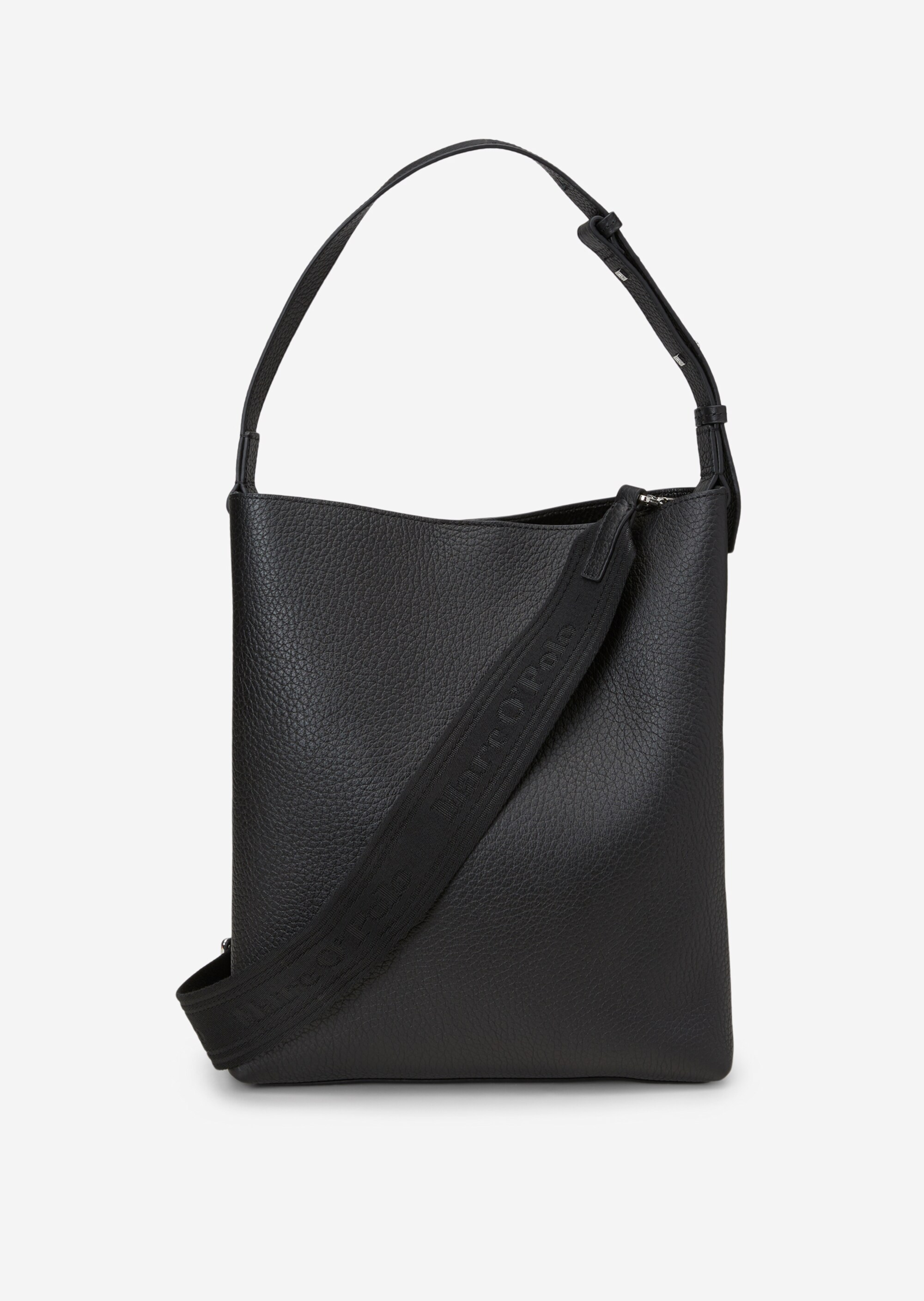 Hobo-Bag aus fein genarbtem Rindleder