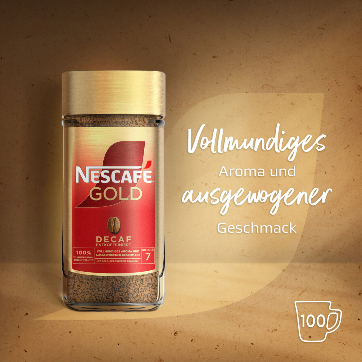 Nescafé Gold Decaf löslicher Kaffee Glas