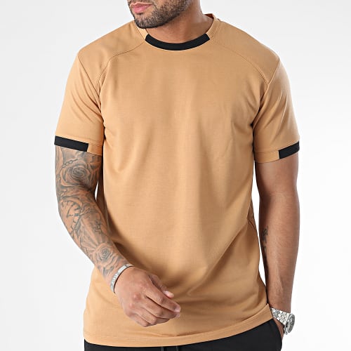 Ensemble Tee Shirt Et Short Jogging Noir Camel