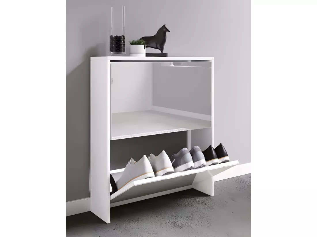 Armoire à chaussures basculante miroir Stido L
