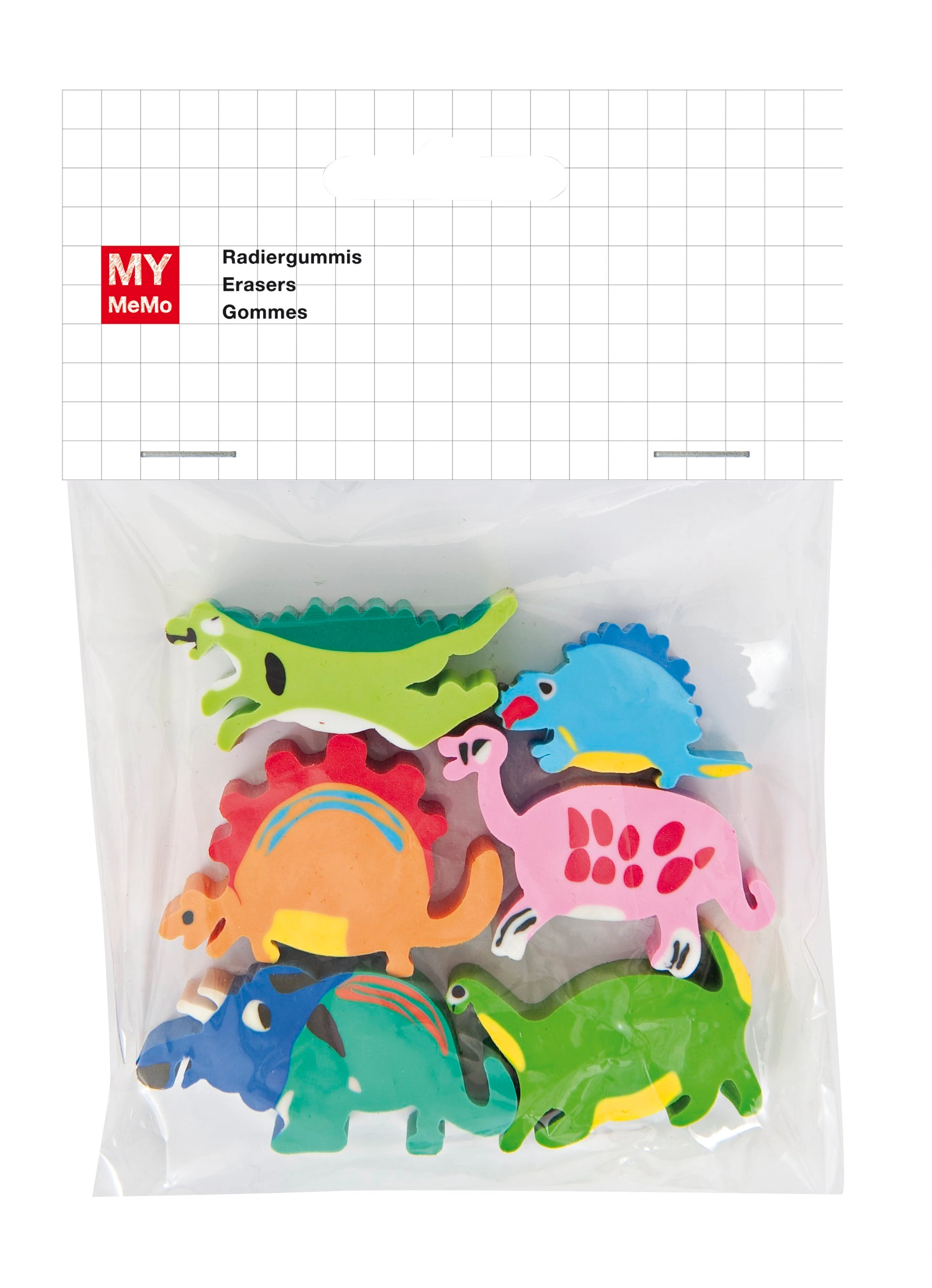 Radiergummi-Set DINOSAURIER 6er-Pack in bunt
