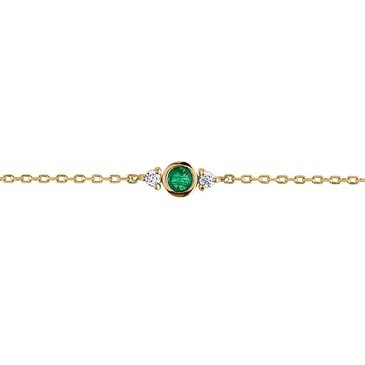 Bracelet Brillaxis Émeraude oxydes or 18 carats