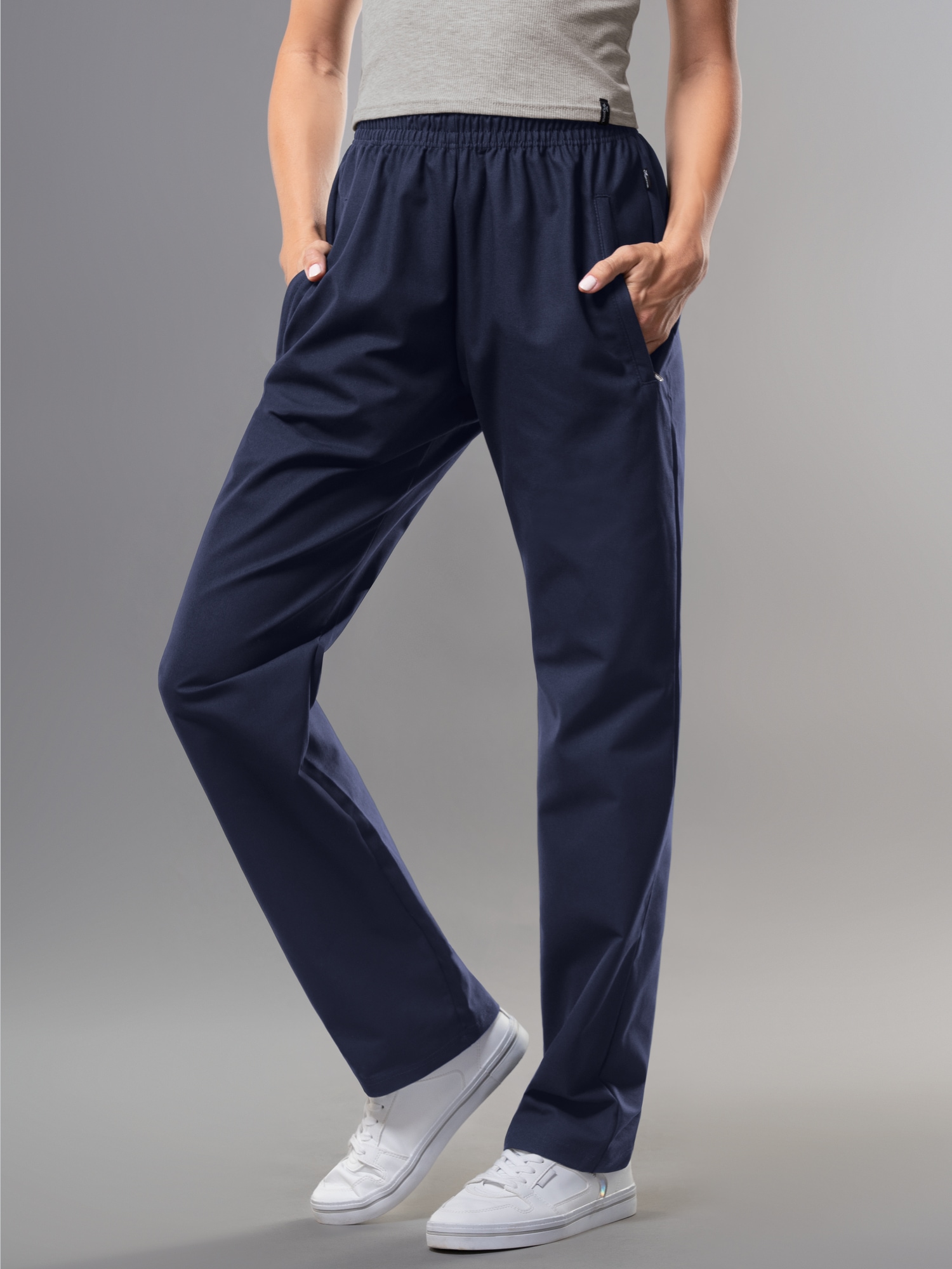 Freizeithose aus 100% Baumwolle Navy