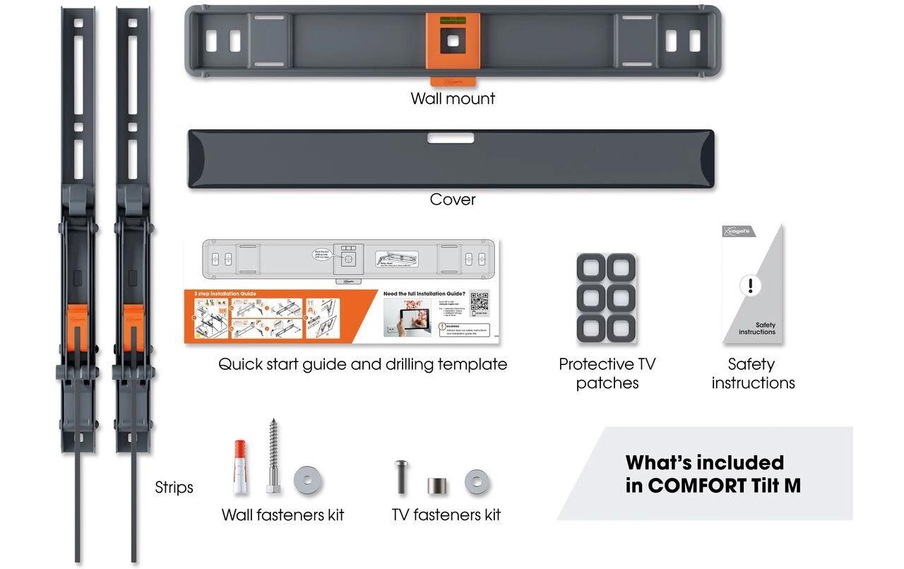 Wandhalterung COMFORT TVM 3415B SchwarzNeigbare TV-Wandhalterung für 32