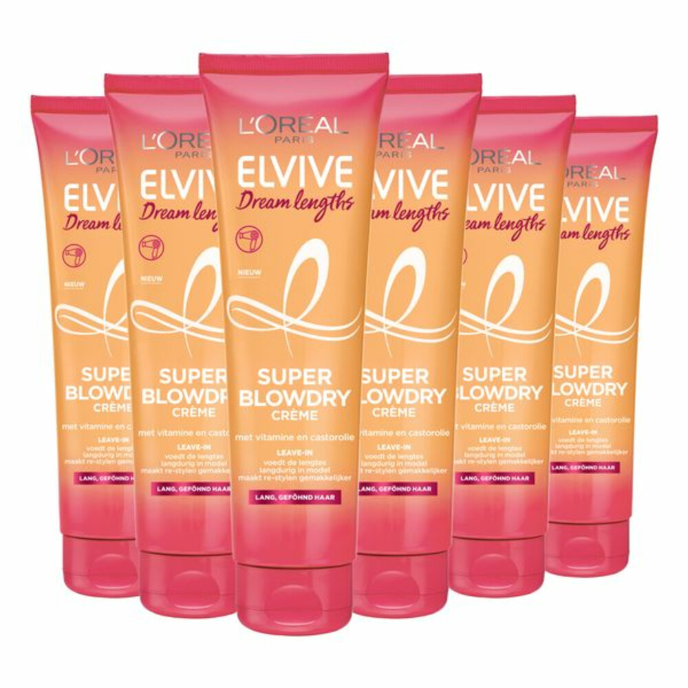 6x L'Oréal Elvive Dream Lengths Blowdry Cream150 ml