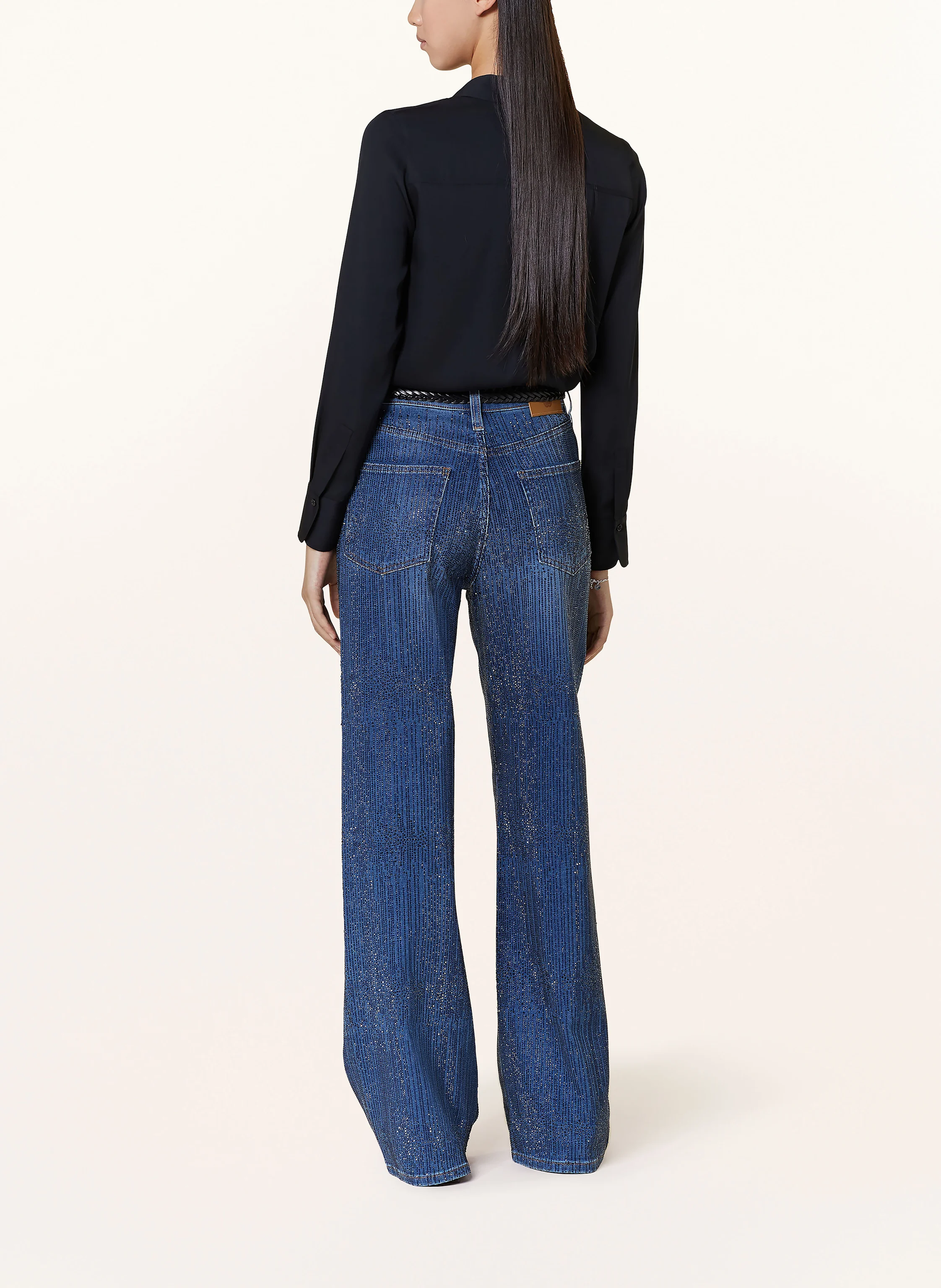 maje Straight Jeans mit Schmucksteinen