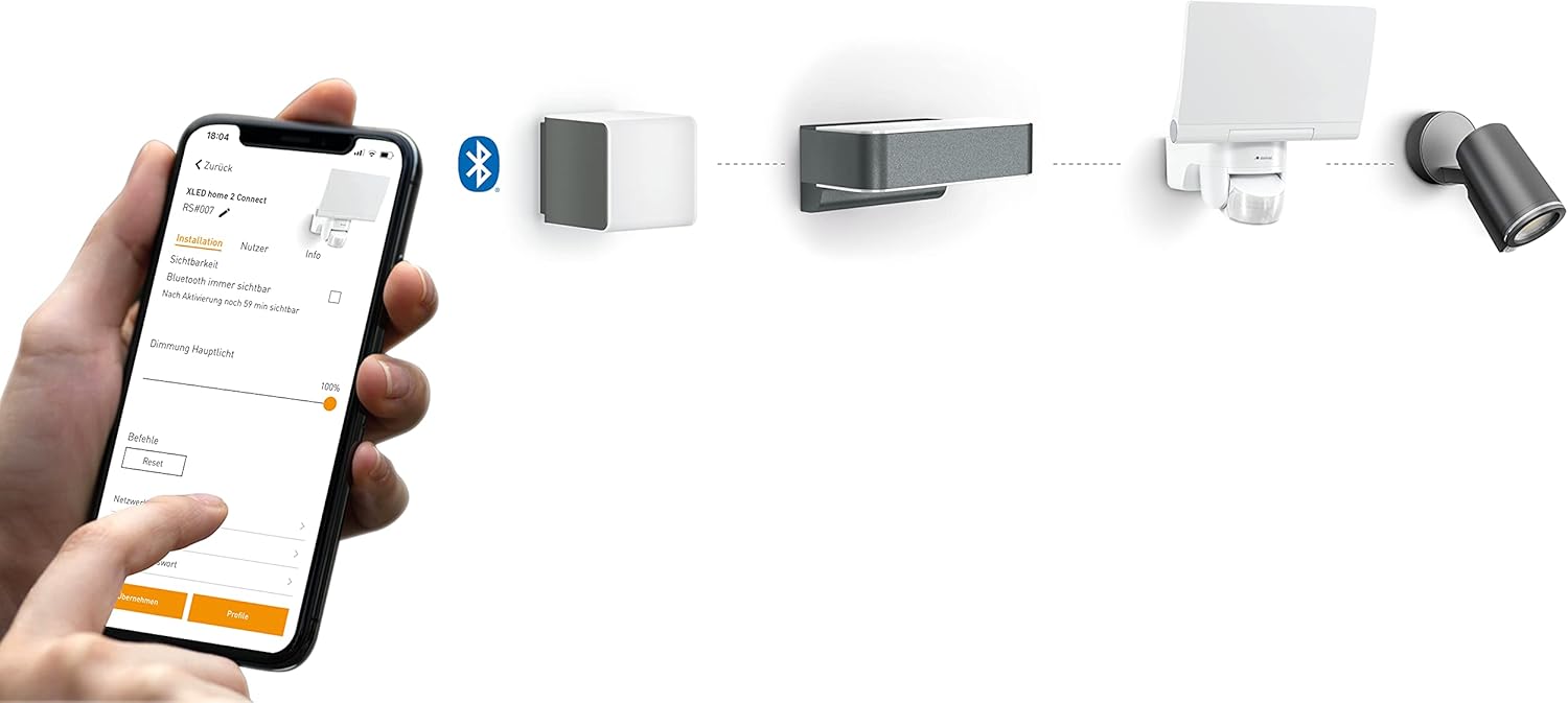 Steinel LED Außenleuchte L 830 C Connect, smarte Wandleuchte außen, App Steuerung, Außenwandleuchte dimmbar, 3000 K Warmweiß, 9.1 W, Anthrazit