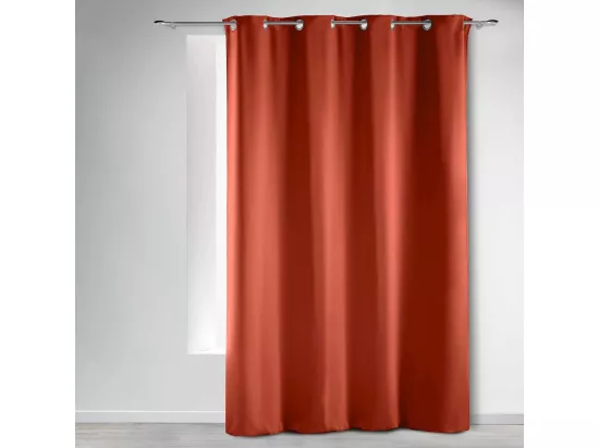 Rideau occultant à oeillets - Terracotta - 135 x 240 cm