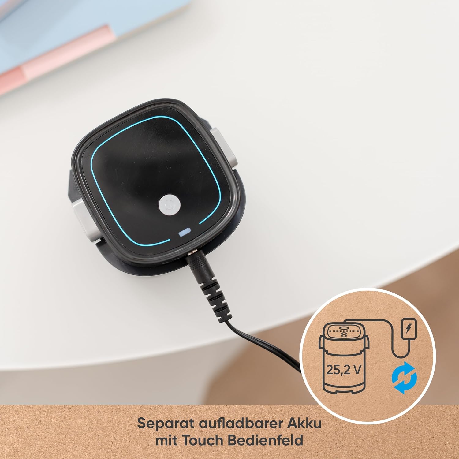 hoogo Akku-Staubsauger S5+ 3in1 | 550W | 30.000 Pa | beutellos kabellos | Laufzeit bis zu 75 Min. | Handstaubsauger | Tierhaare | mit Beuteloption | LED Beleuchtung | Qualität aus Deutschland