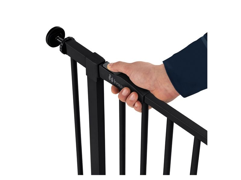 Hauck Türschutzgitter Open N Stop 2 Schwarz 75 cm - 80 cm Praktisches, manuell schliessendes Tür- und Treppenschutzgitter-Set