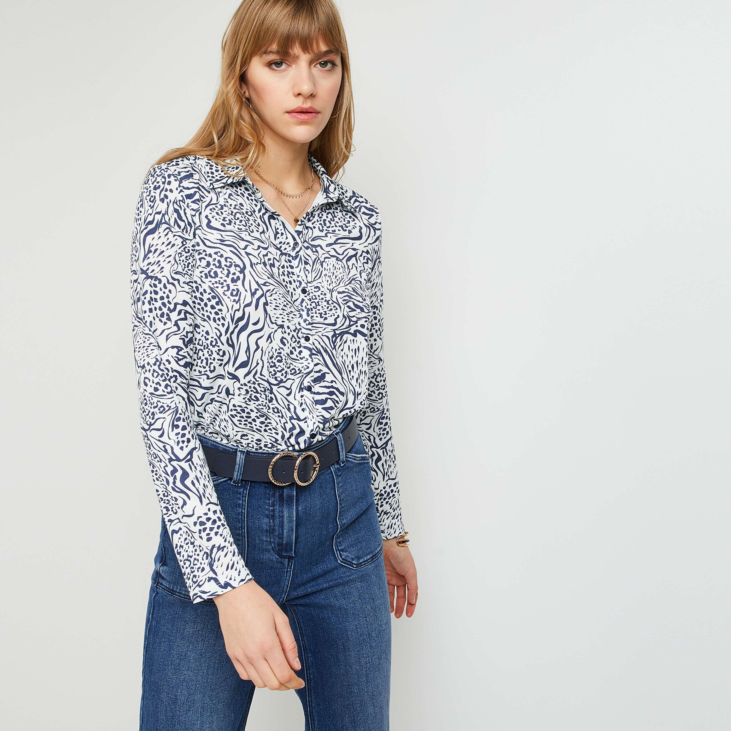 Chemise manches longues femme - ECRU