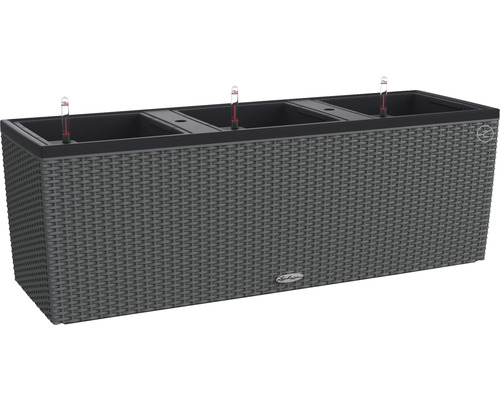Lechuza Trio Cottage kunststof bloembak 100x32,5x34,5 cm graniet incl. zelfbewateringssysteem en waterniveau-indicator