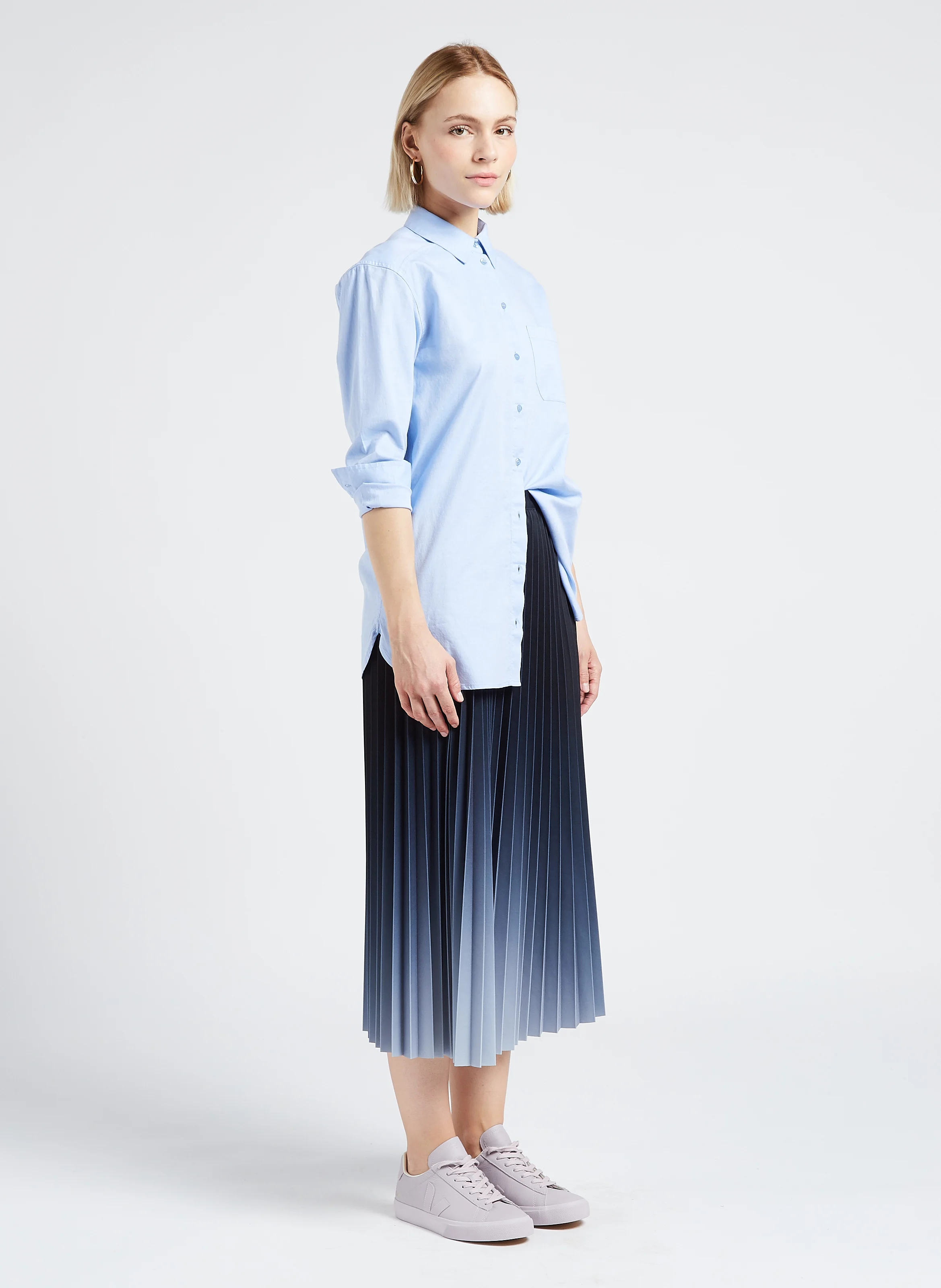 THOMAS - Chemise col classique en coton| Bleu