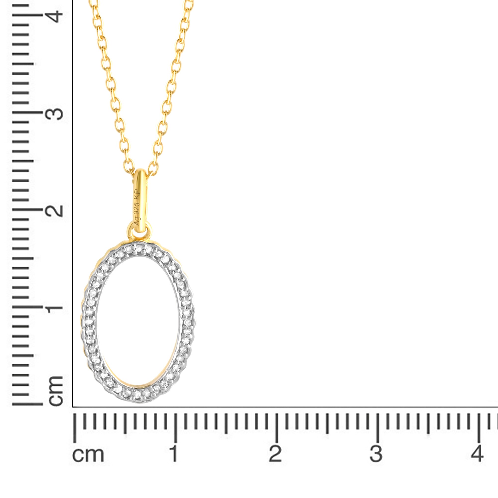 Diamonds by Ellen K. Halskette Silber 925 vergoldet mit 40x Diamant zus. 0,11ct.