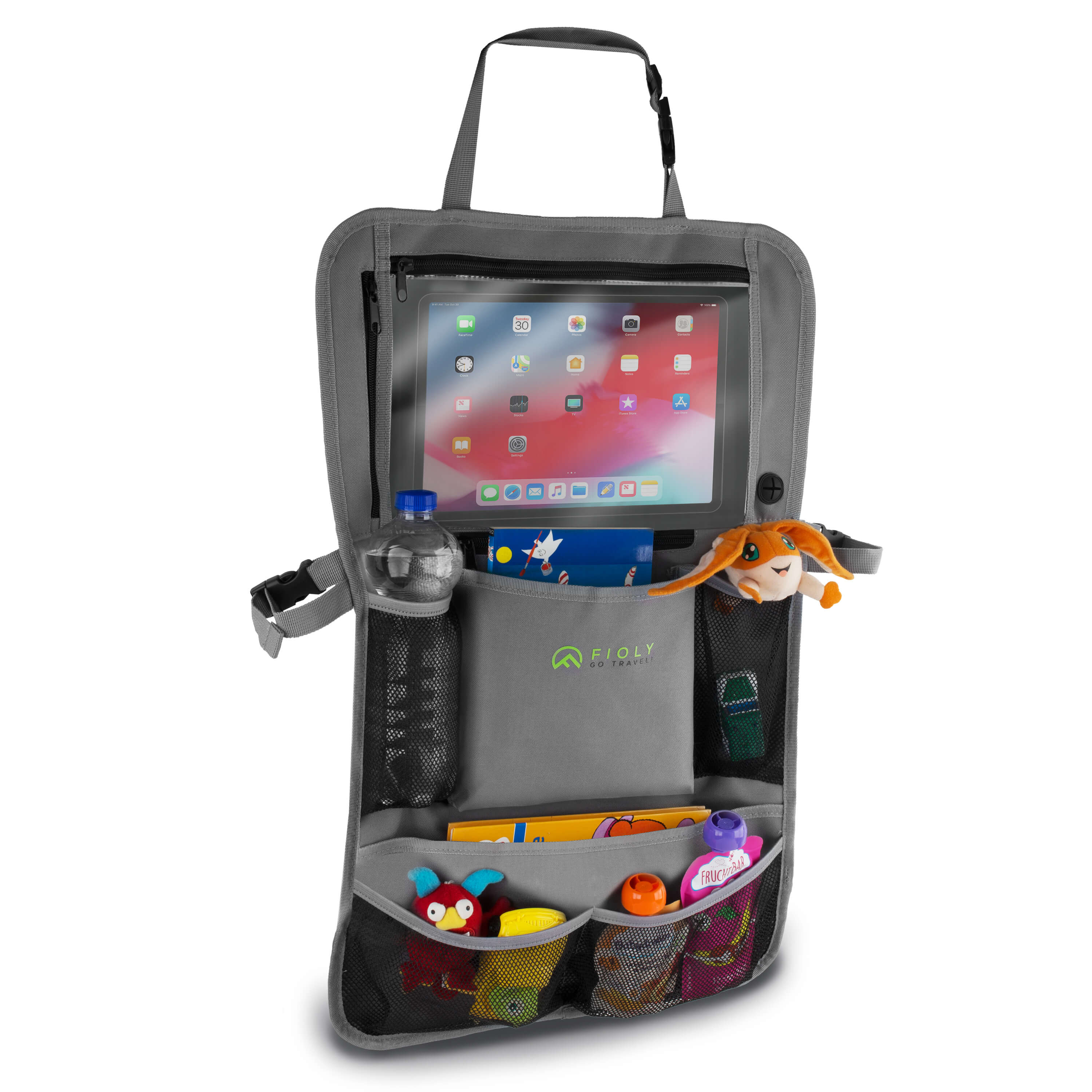Fioly Organizer Tasche für KFZ Kopfstütze Kind Baby Stauraum für Autositz, Rücksitztasche