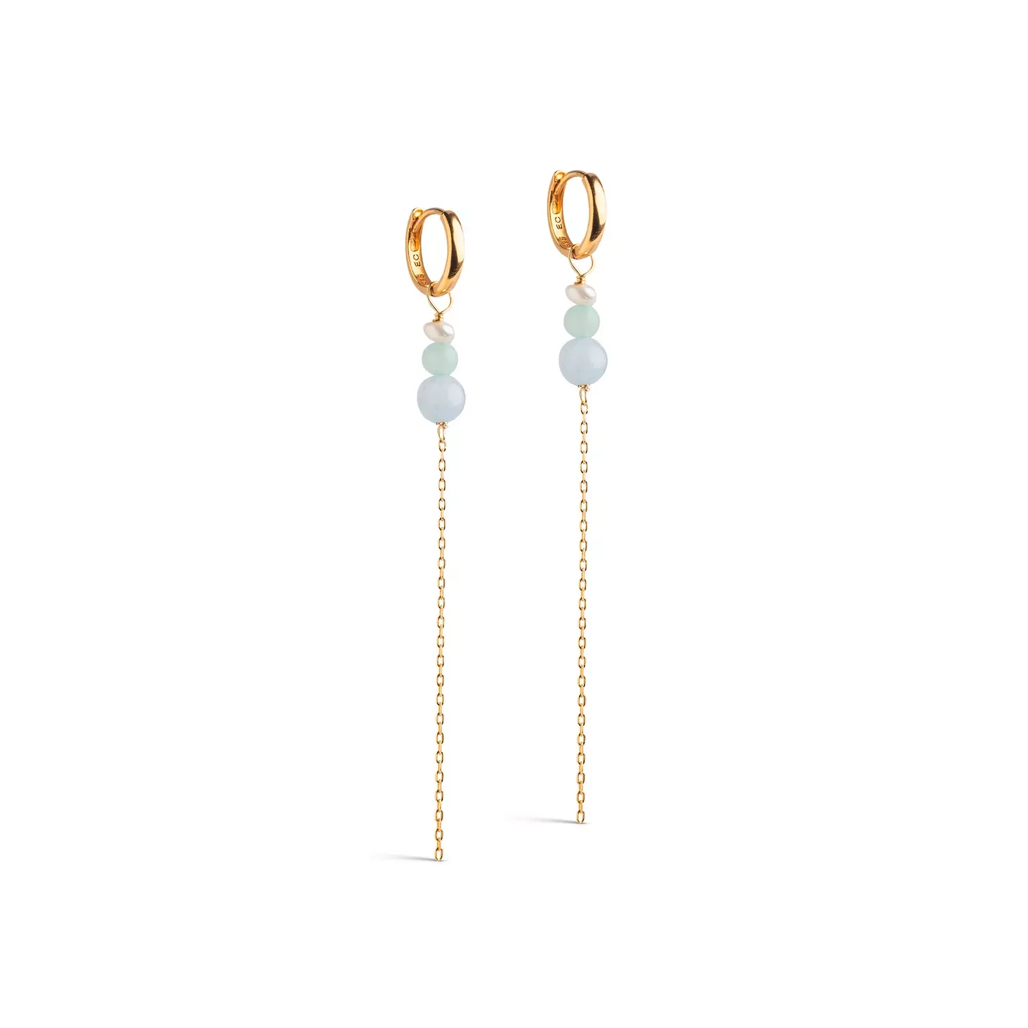 Enamel Jana Øreringe 18 kt. Forgyldt Sølv E348G