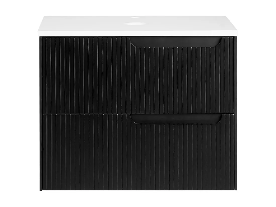 Meuble lavabo mural QUINTELA 60 cm 52 cm 48 cm Noir