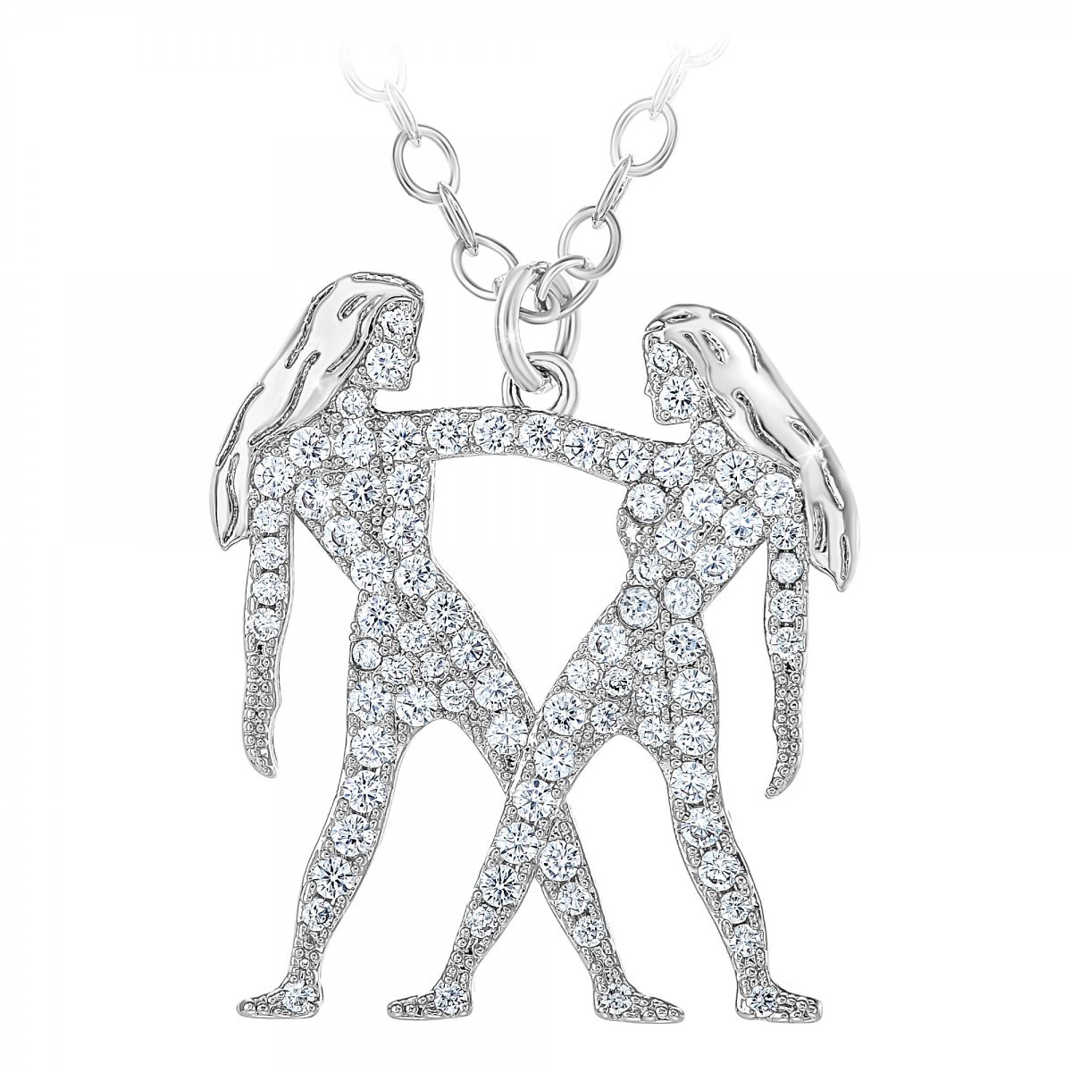 Collier signe astrologique gémeaux orné de Cristaux scintillants SC Crystal