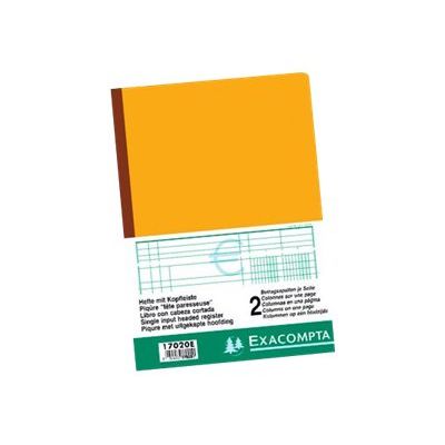 Exacompta - Piqûre à tête paresseuse - 2 colonnes sur 1 page - 29,7 x 21 cm - 80 pages