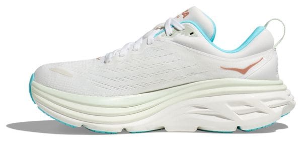 Chaussures Running Hoka Bondi 8 Blanc/Bleu/Or Femme