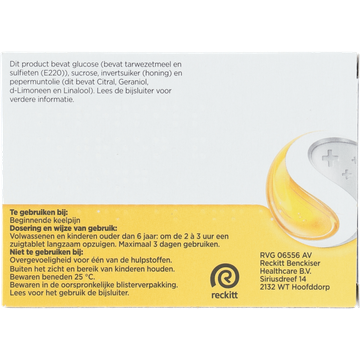 Strepsils Citroen / Honing zuigtabletten bij keelpijn, 36 stuks