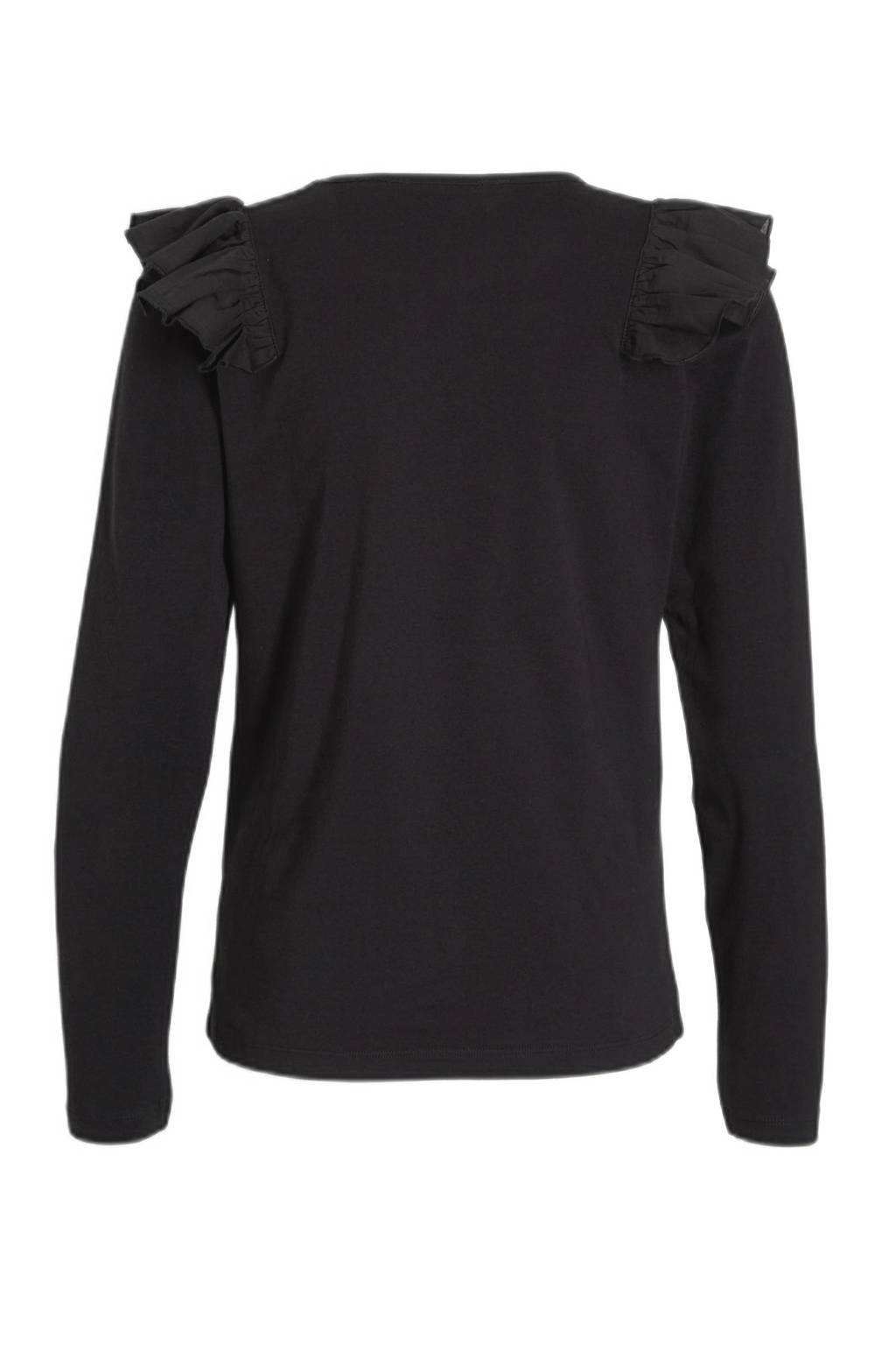 anytime longsleeve met ruffle zwart
