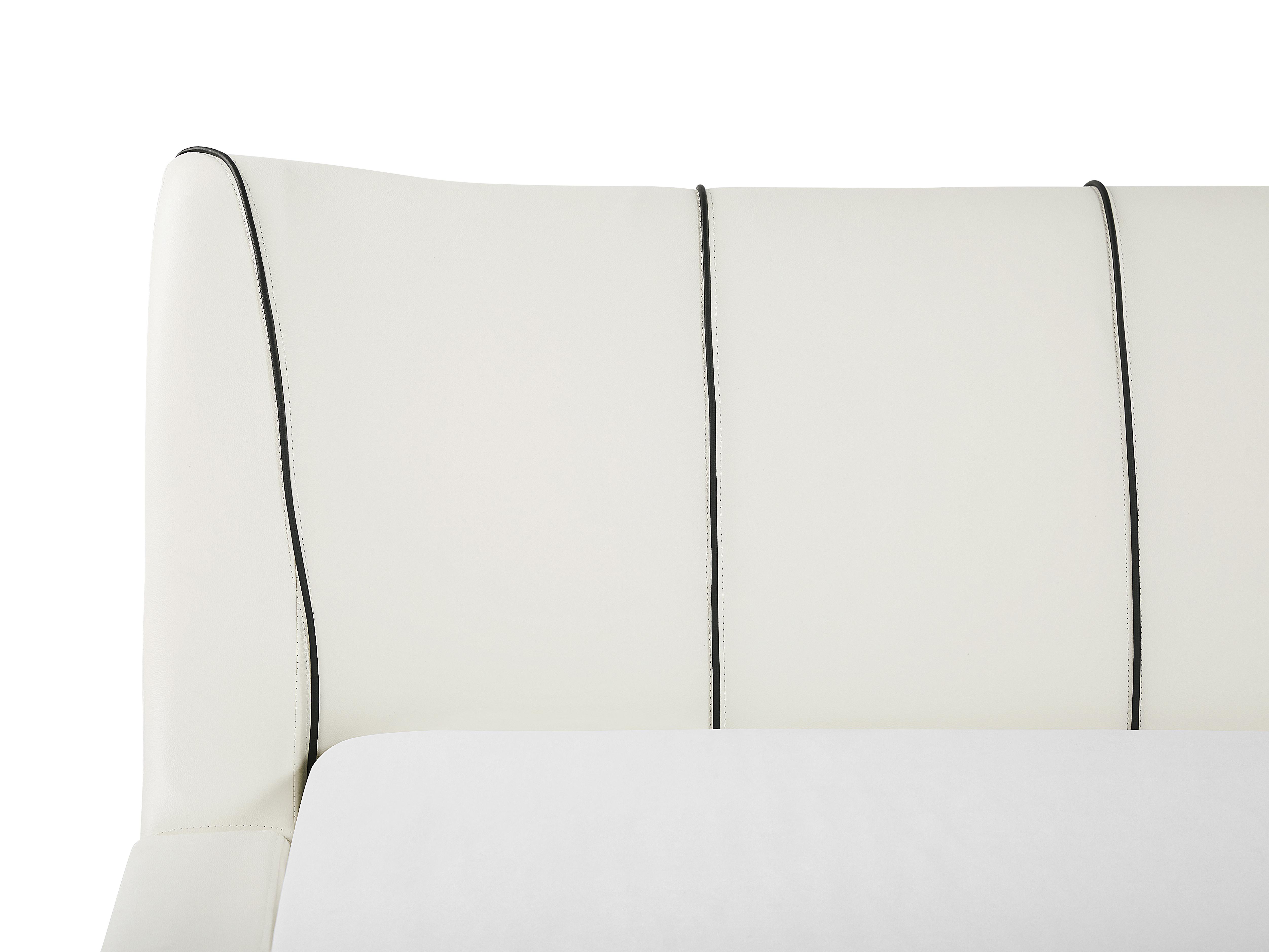 Waterbed met LED-verlichting Leer NANTES 140 x 200 cm Gebroken wit