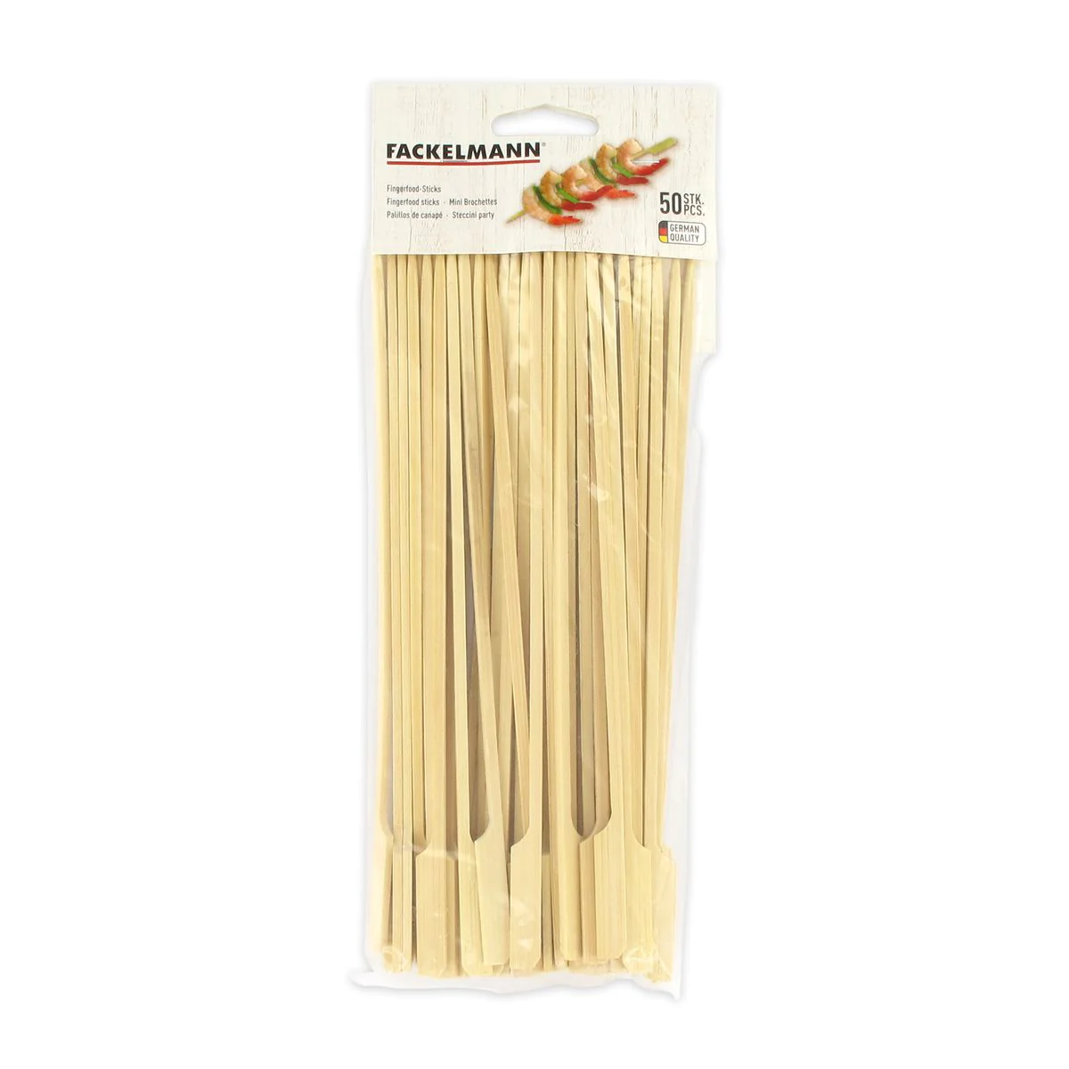 Lot de 50 pics à brochette en bois de 25 cm Wood Edition Fackelmann