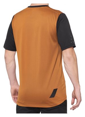 Maillot Manches Courtes 100% Ridecamp Terracota Noir