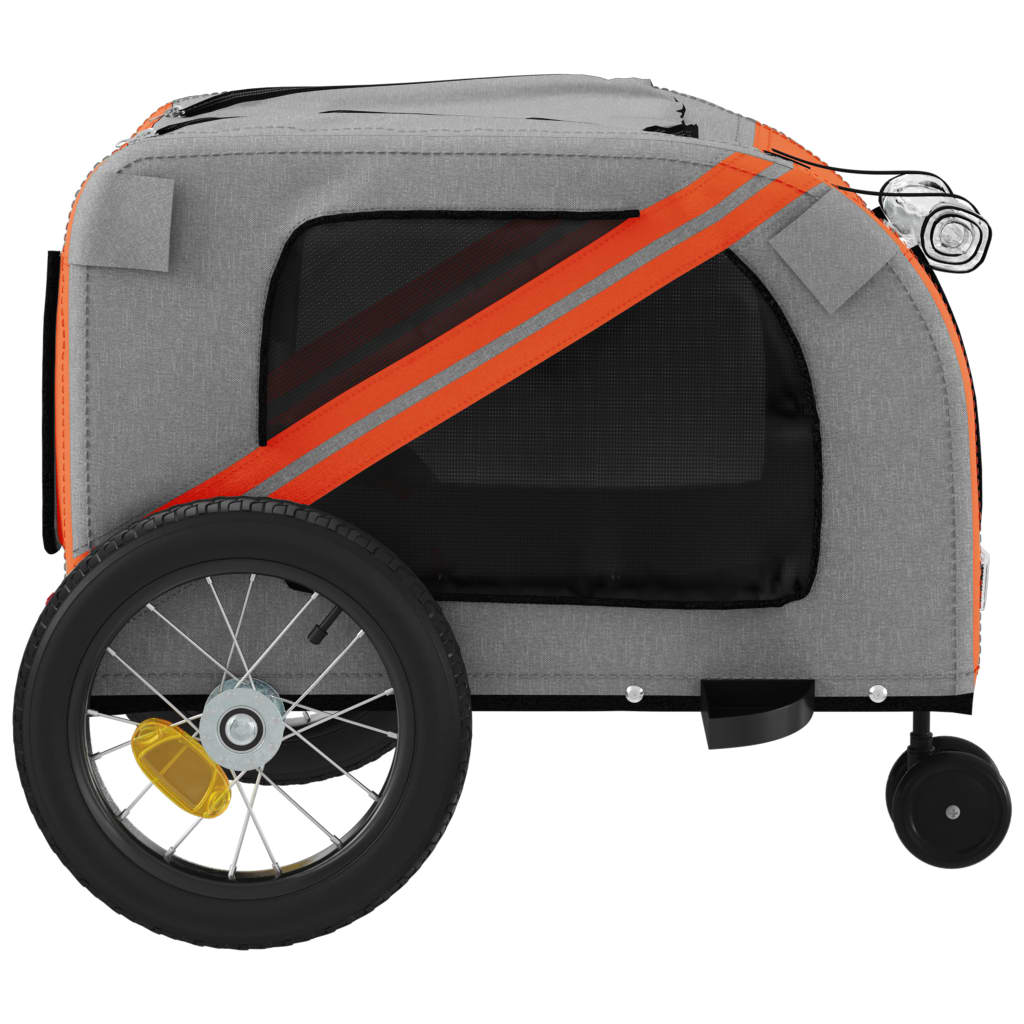 Remorque de vélo pour animaux de compagnie orange et noir