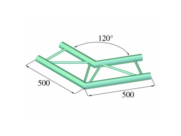 Alutruss BILOCK BQ2-PAC22H 2-punkts traverse Hjørne 120 °