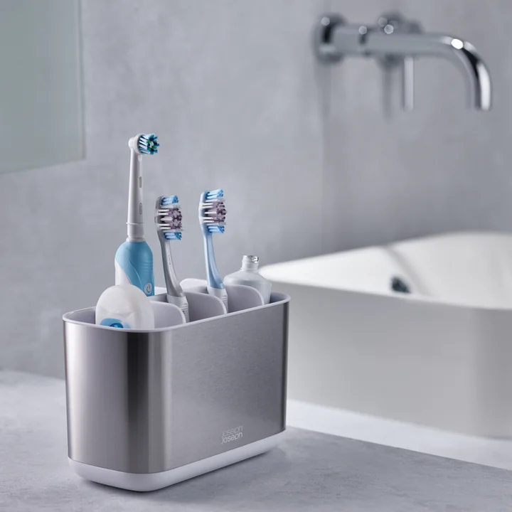 Joseph Joseph - EasyStore Steel Zahnbürstenhalter, large / weiss