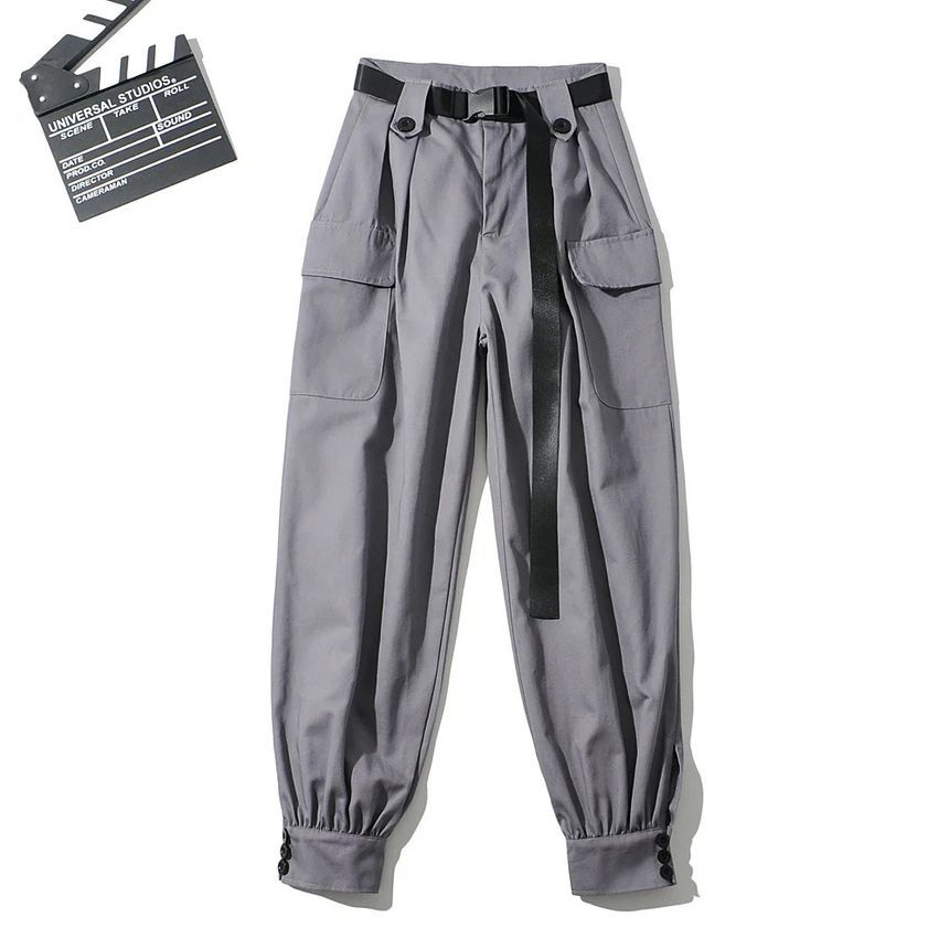 Opuscule - Hoge taille effen rechte broek