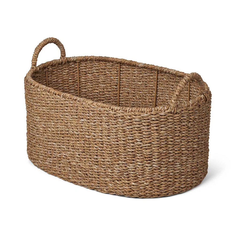 Humdakin  Vasketøjskurv i havgræs, brun - H:36 cm.