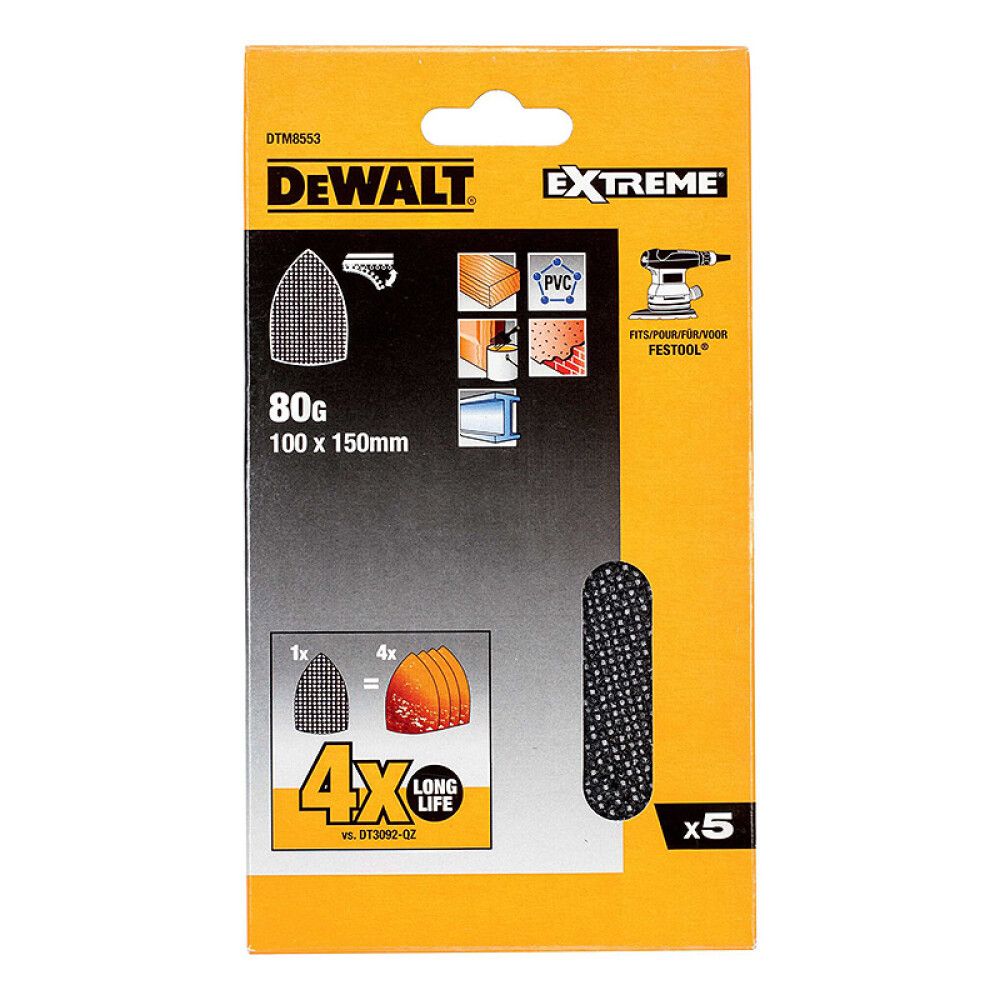 SLIPENETT DEWALT DTM8553-QZ K80 100X150MM 5 STK