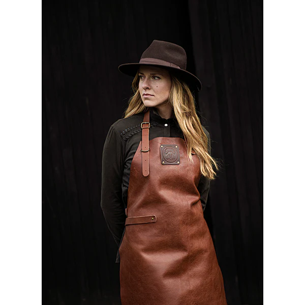 Tablier de cuisine artisanal cuir plein fleur Buffalo Cognac Witloft