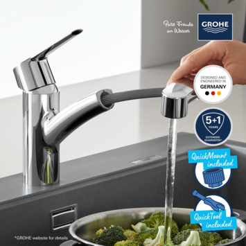 Grohe Quickfix keukenkraan Start uittrekbare Dual spray