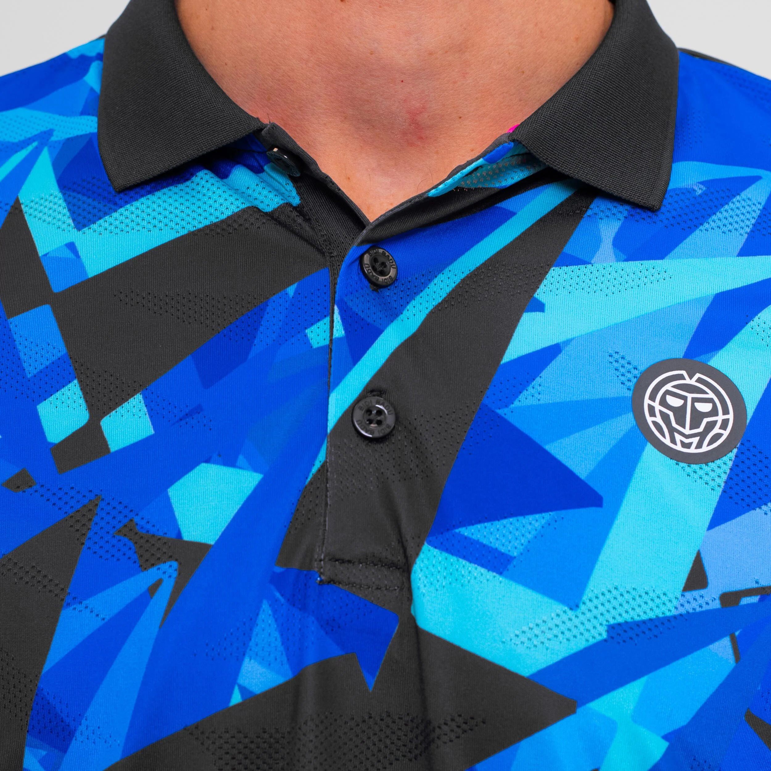 BIDI BADU Spike Polo Hommes - Gris Foncé, Bleu