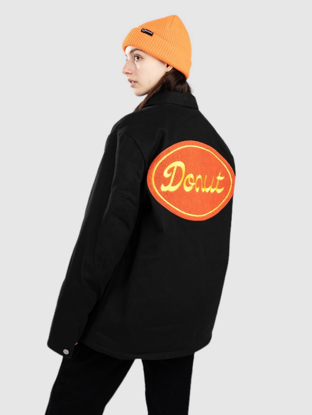 Donut Oval Script Chore Jacket black