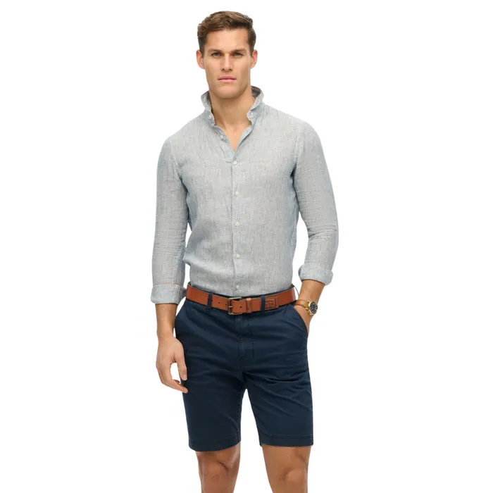 Superdry Vacation Linen LS Overhemd Heren