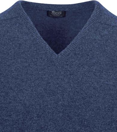 William Lockie Trui Lamswol V-Hals Indigo Blauw 7092DF-118 Rhapsody kopen