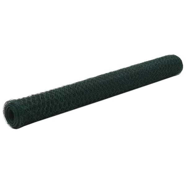 vidaXL Trådgjerde kylling stål med PVC-belegg 25x1,2 m grønn