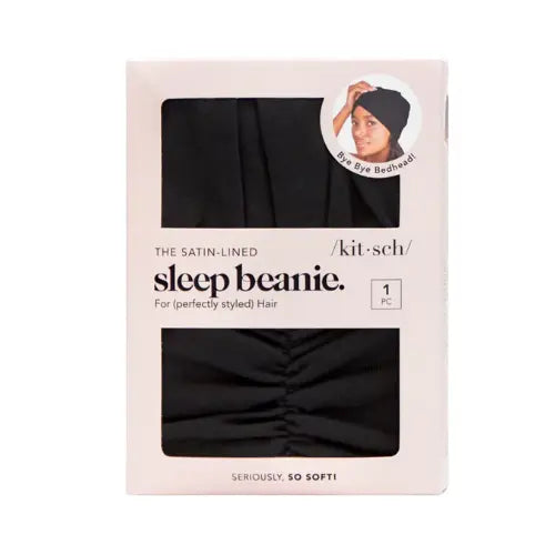 Sleep Beanie With Satin Lining Black