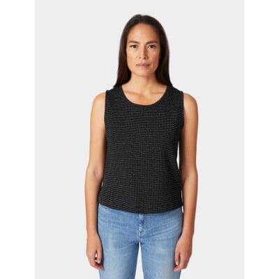 Damen-Glitzertop, Schwarz