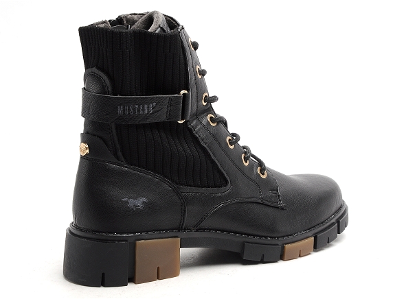 Mustang boots bottine plates femme 1443502 noir
