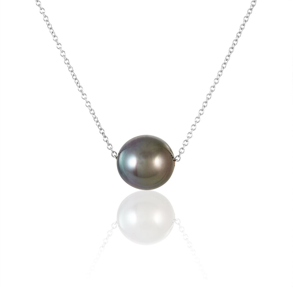 Collier Semi-baroque Or Blanc Perle De Culture De Tahiti