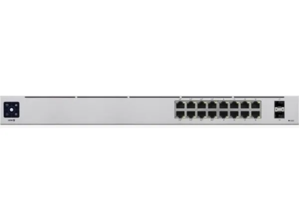 Ubiquiti UniFi Switch USW-16-POE - Switch - Administreret - 16 x 10/100/1000 (8 PoE )   2 x Gigabit SFP (uplink) - desktop, monterbar på stativ - PoE  (42 W)