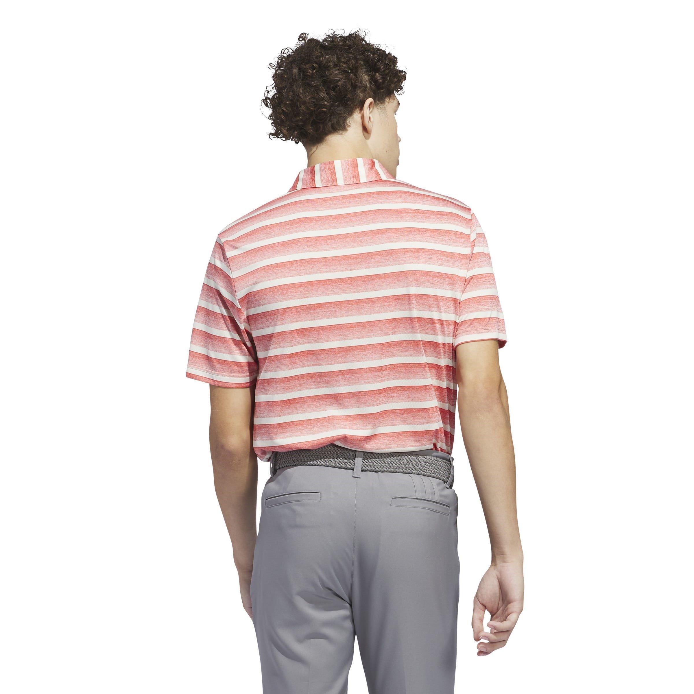 adidas Two Colour Striped Polo Shirt Mens