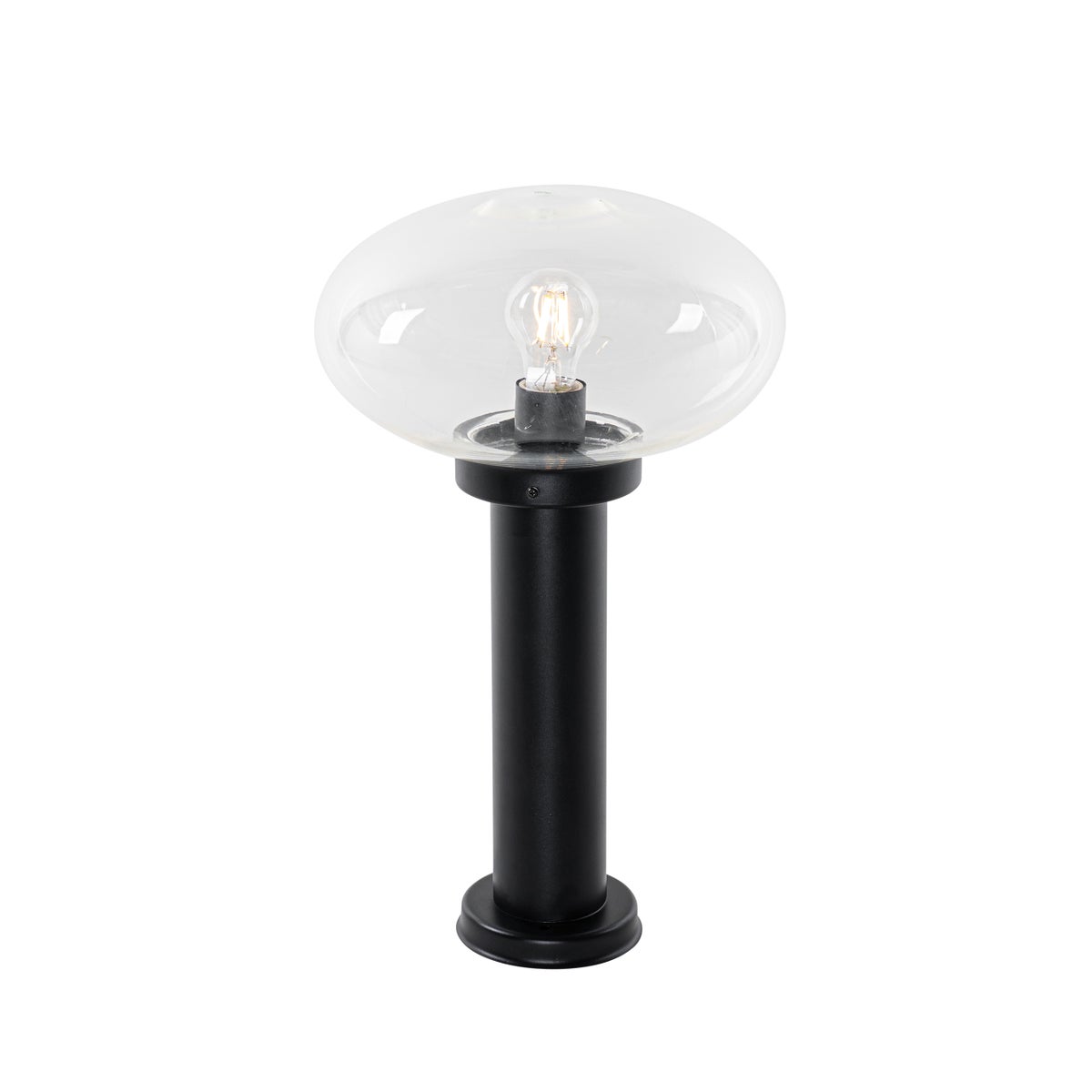 Moderne zwarte buitenpaal 50 cm - Elly
