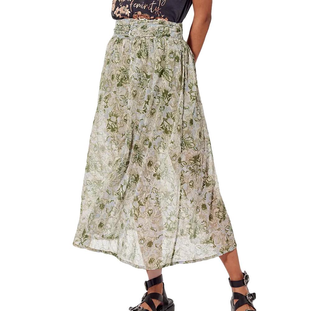 Kaporal Jupe longue Fleurie Verte femme Kaporal BISHOH